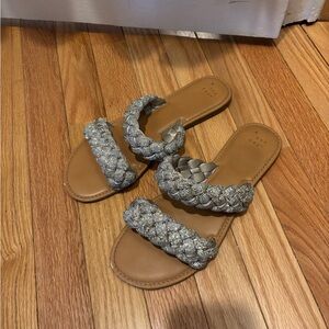 Stylish Braided Sandals - Tan and Gray